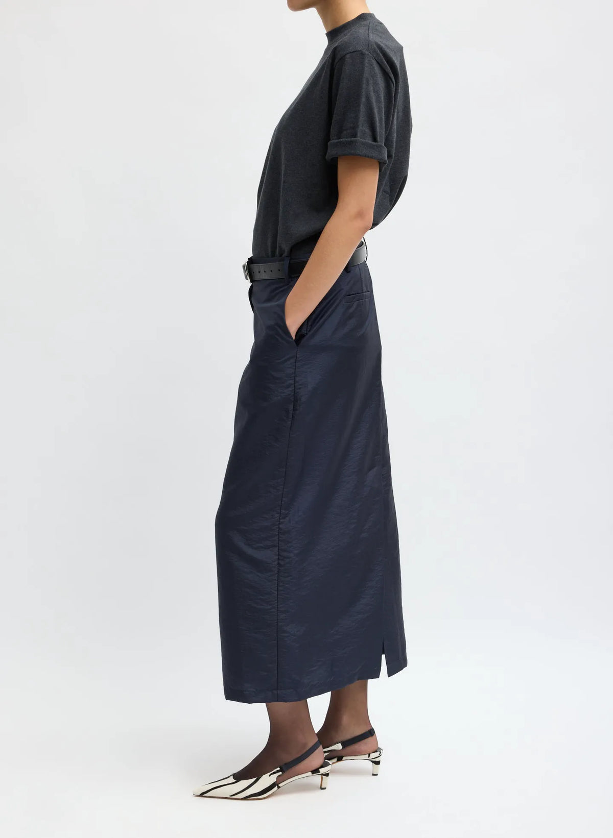 Crispy Nylon Maxi Skirt