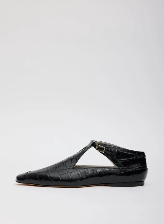 Somerset Crocodile Embossed Flat
