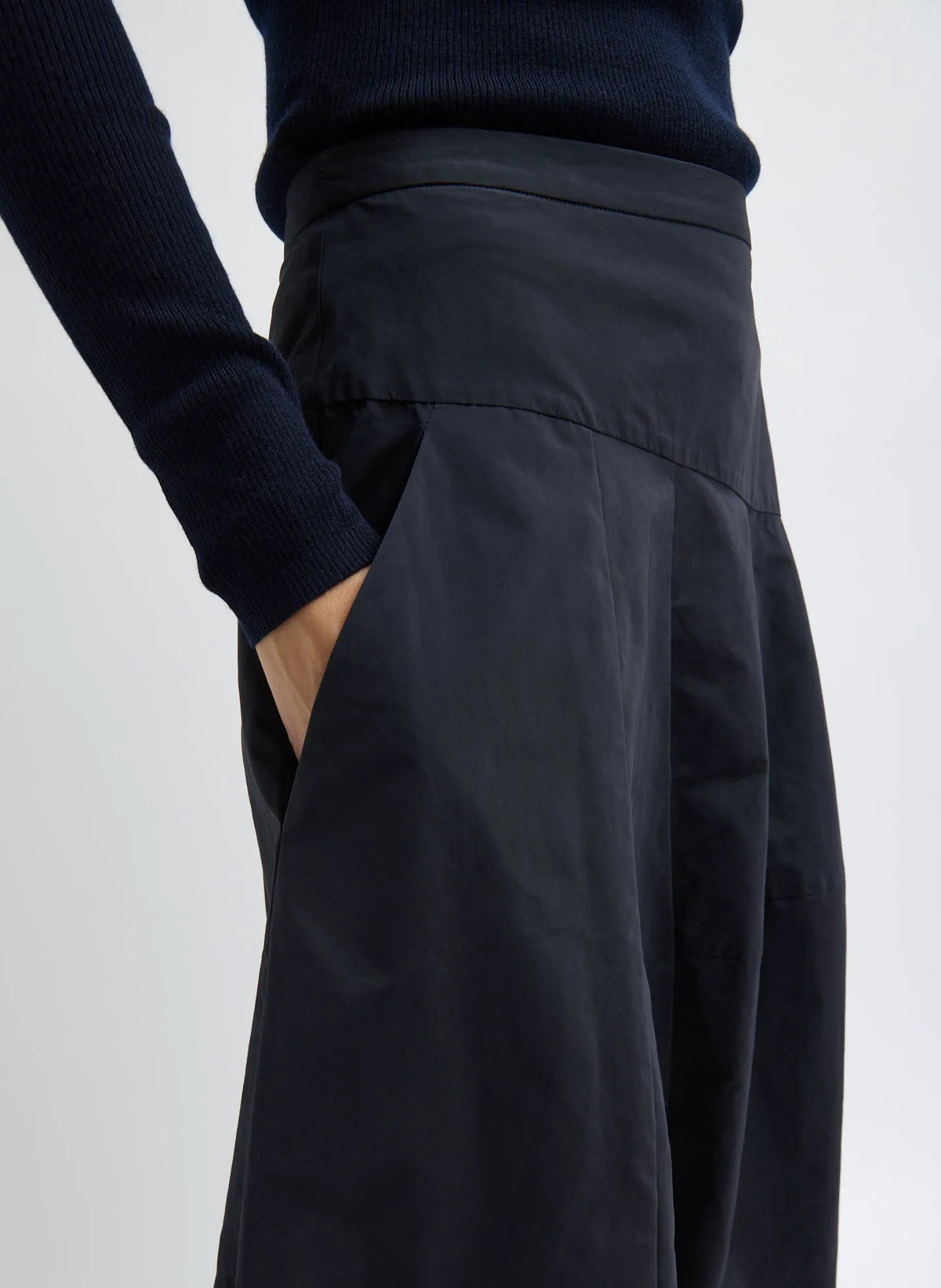 Nylon Asymmetrical Balloon Skirt