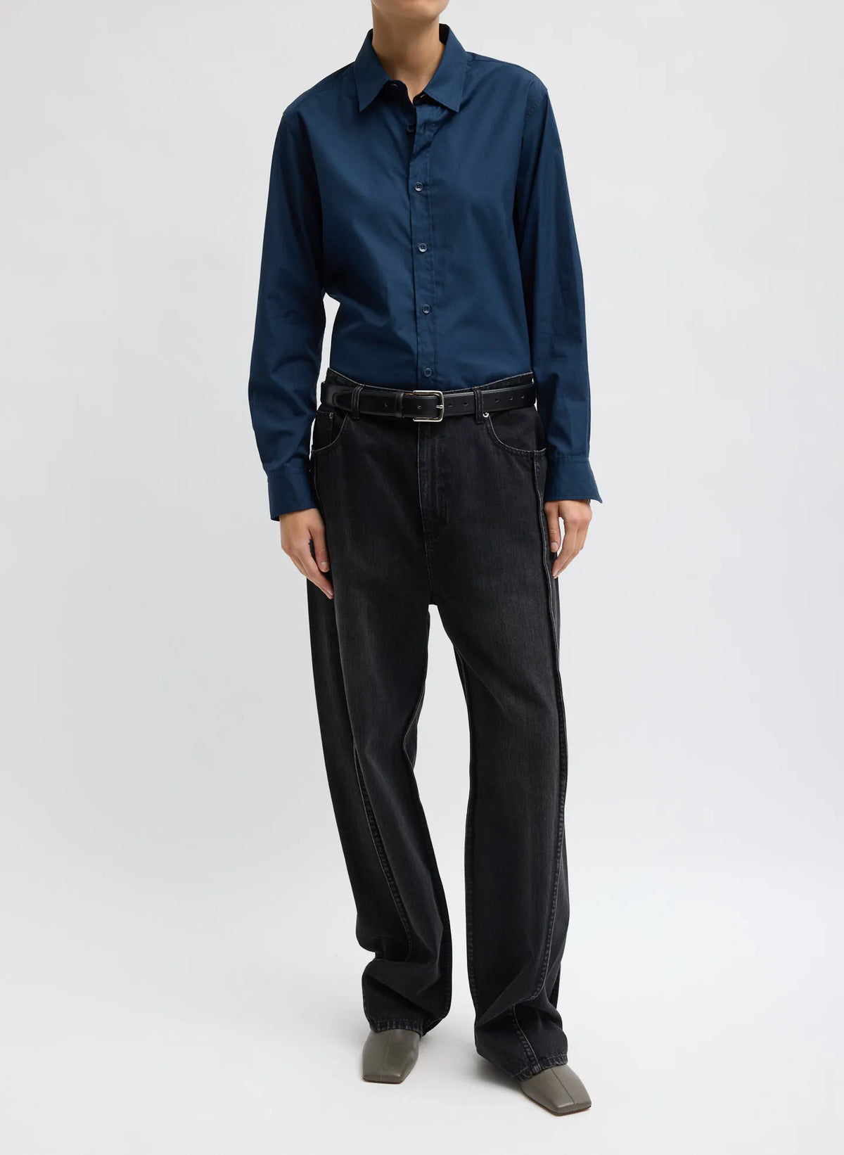 Vintage Black Denim Tuck Jean
