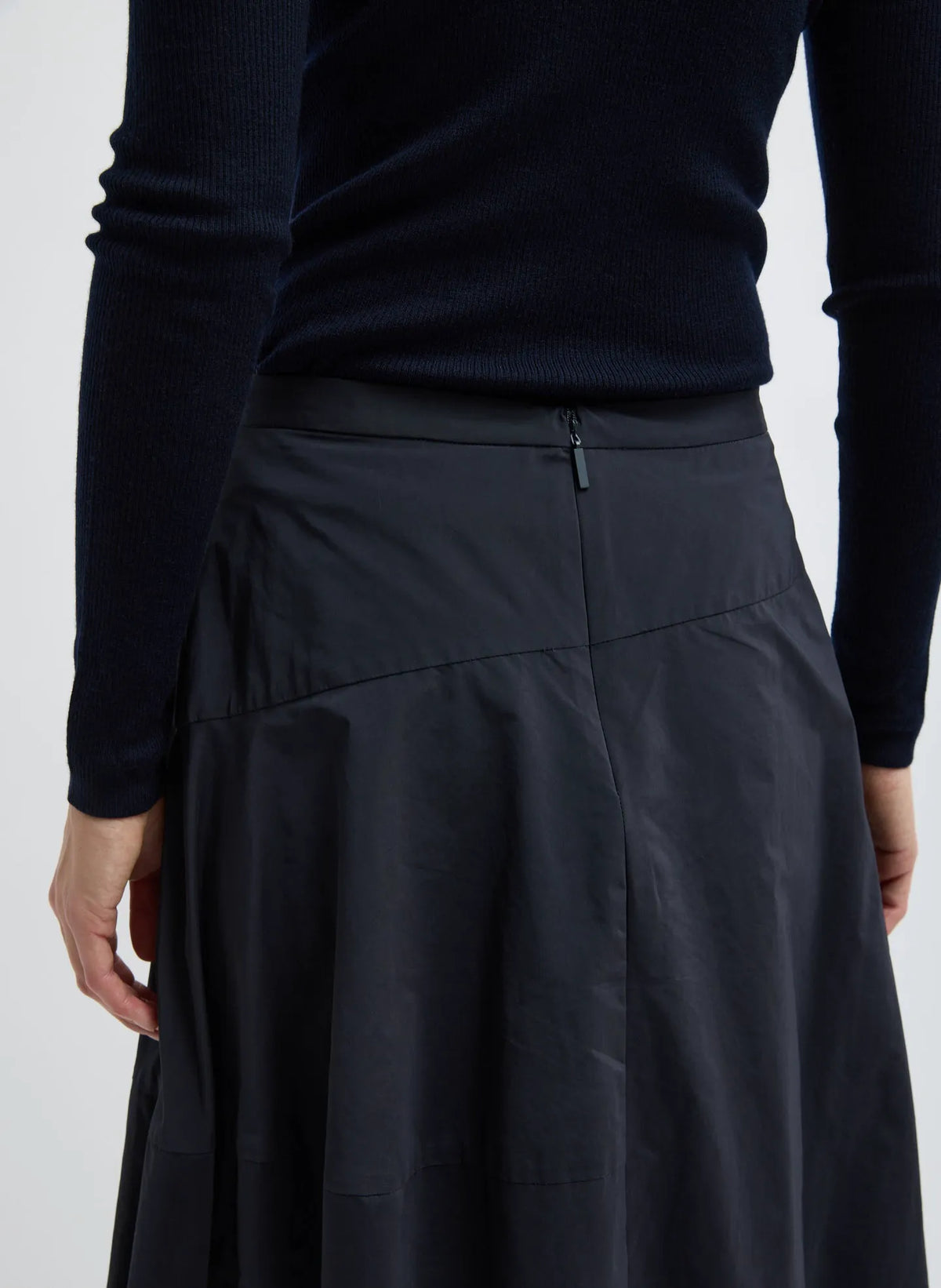 Nylon Asymmetrical Balloon Skirt