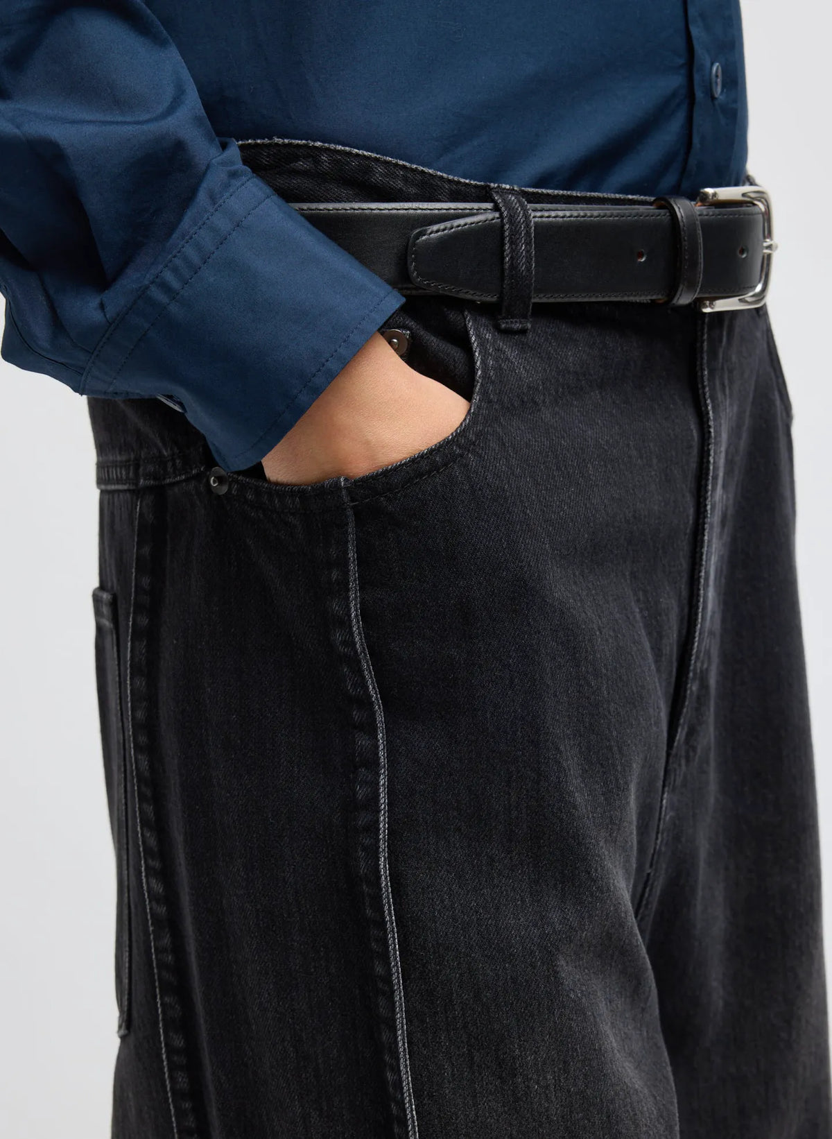 Vintage Black Denim Tuck Jean