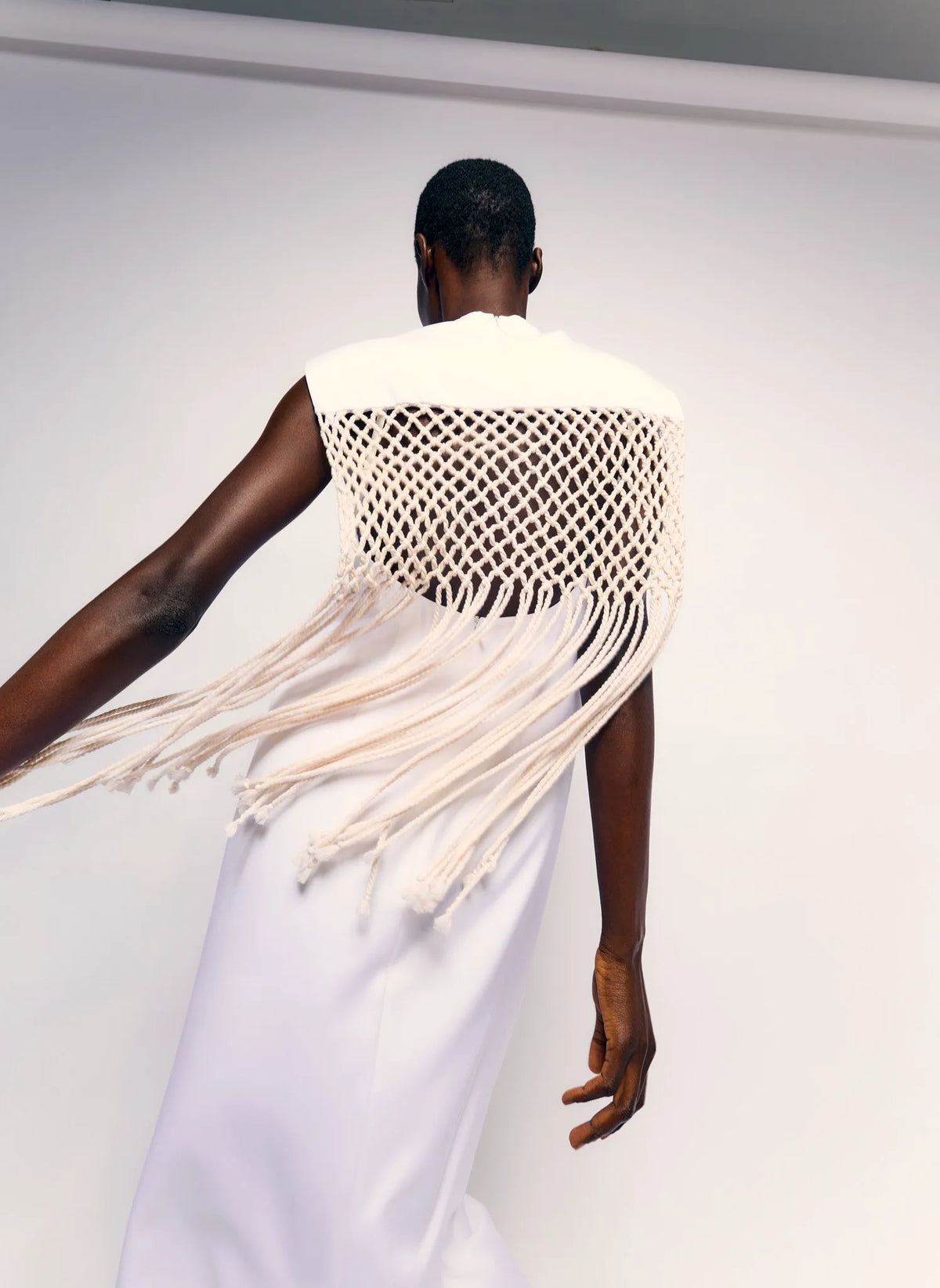 Stretch Silk Nylon Macrame Dress