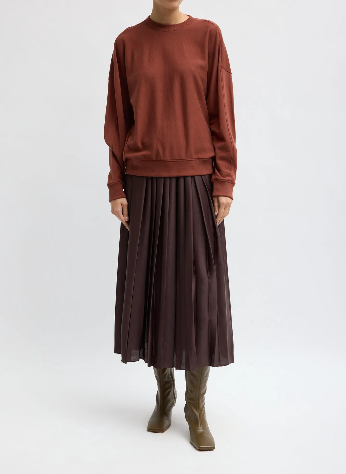 Feather Weight Pleated Pull On Skirt