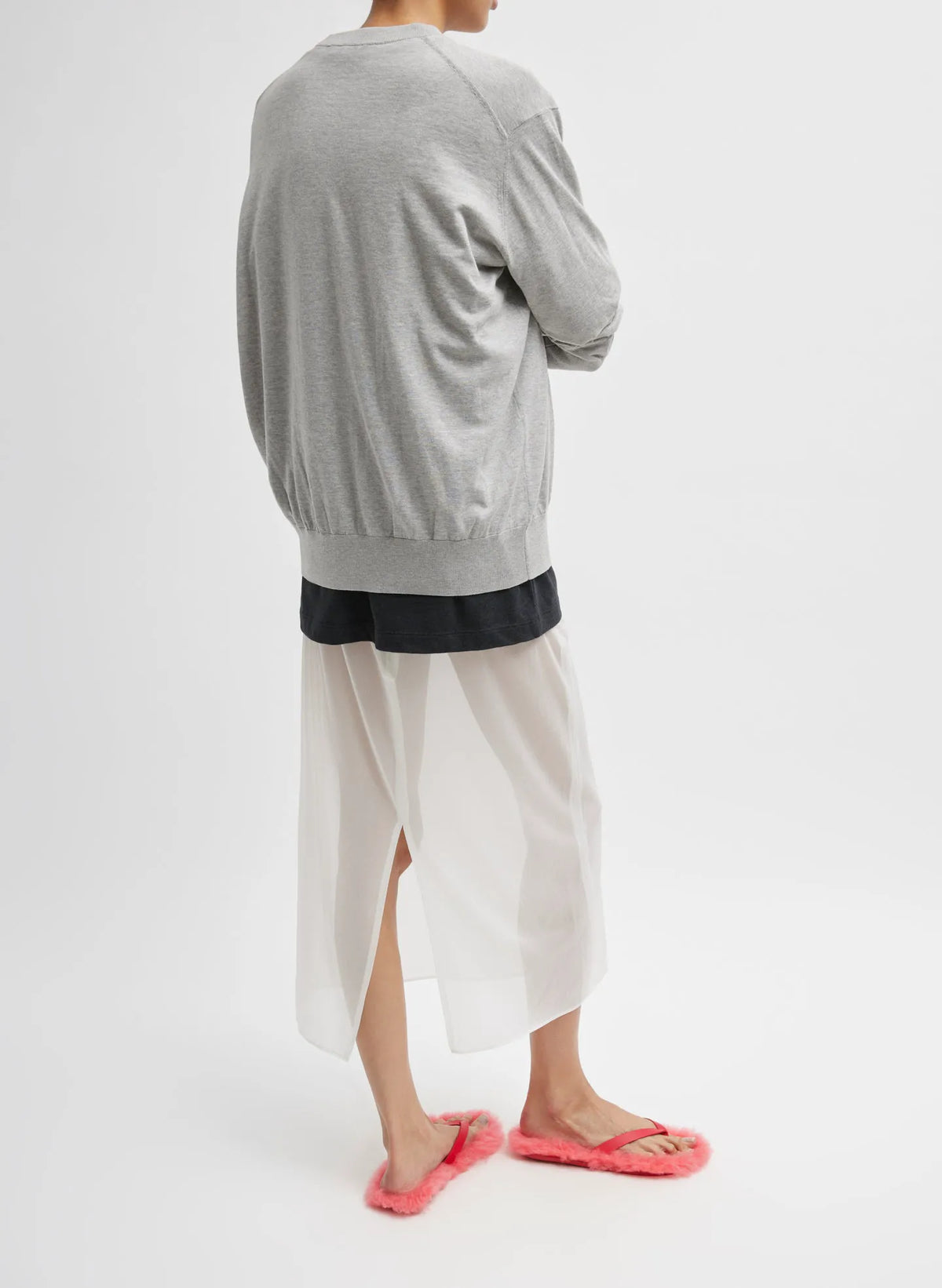Sheer Gauze Maxi Pencil Skirt