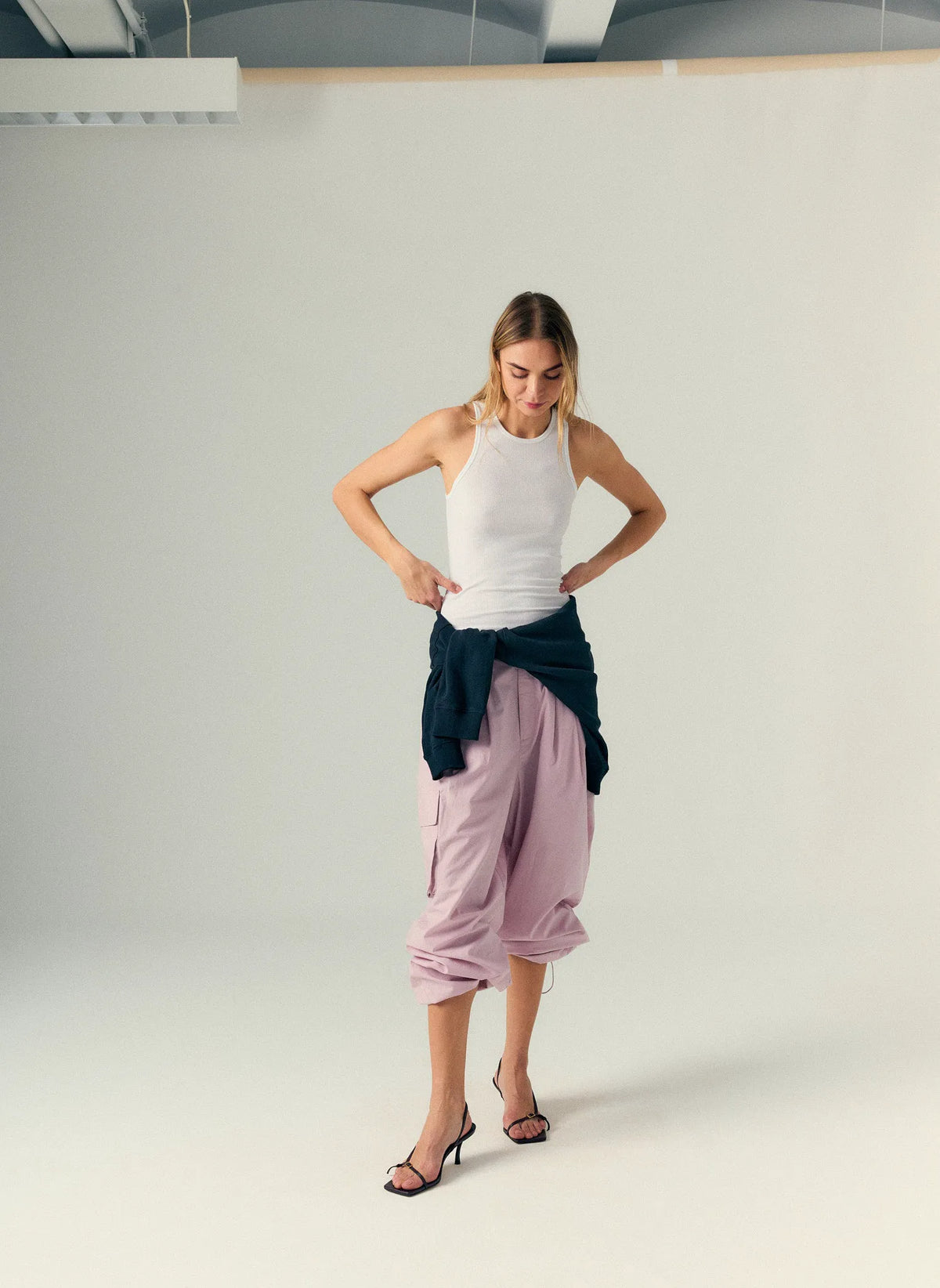 Vintage Cotton Wide Leg Pull On Cargo Pant