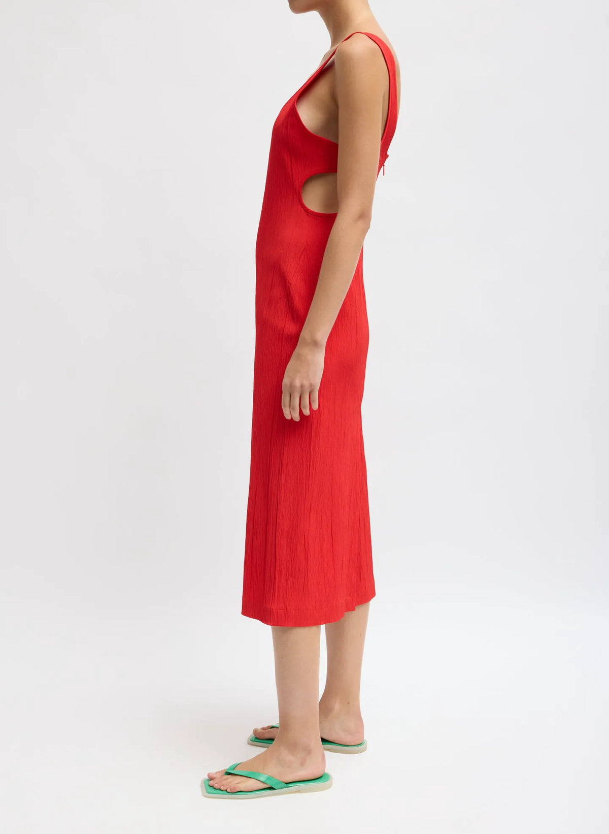 Creased Stretch Crepe Racerback Dress
