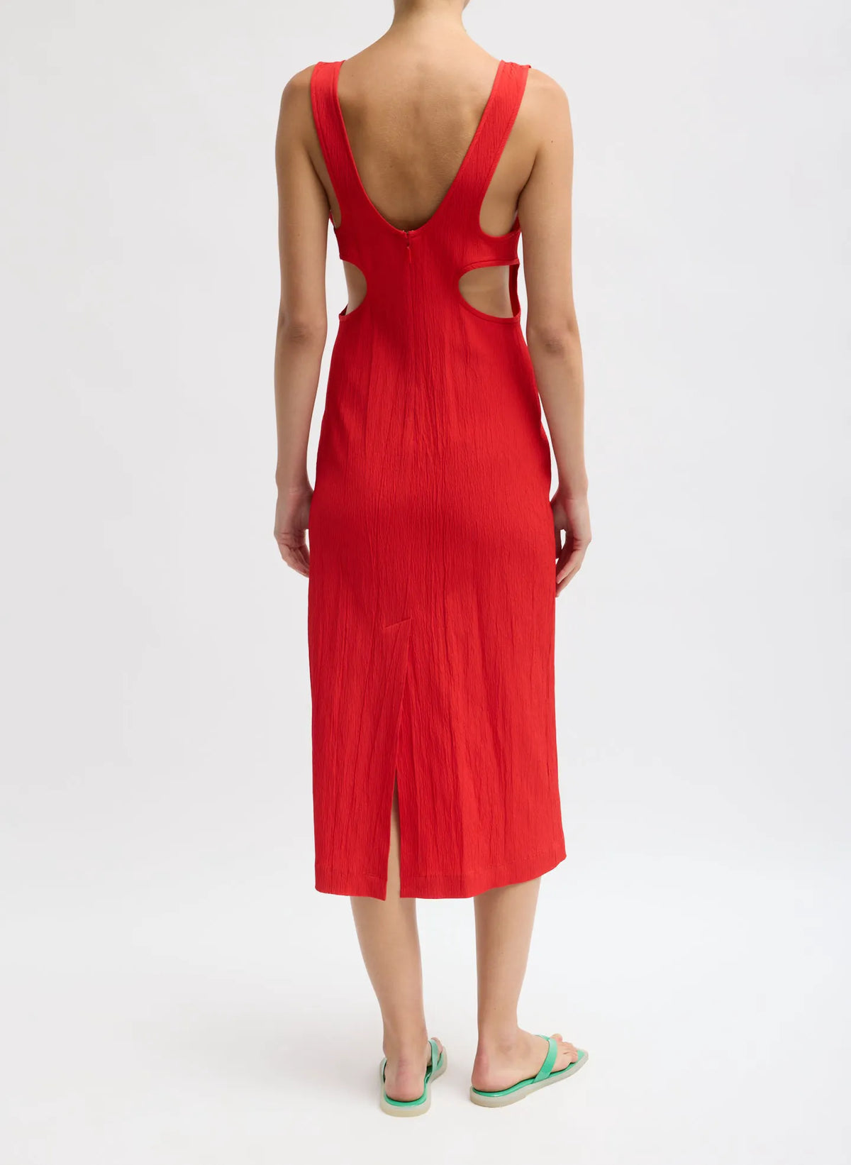 Creased Stretch Crepe Racerback Dress