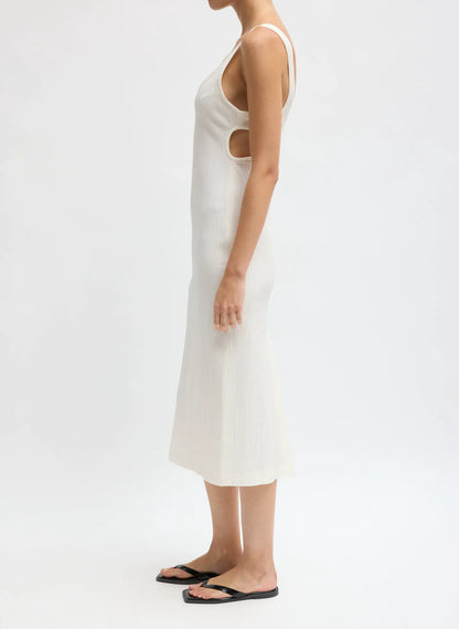 Creased Stretch Crepe Racerback Dress