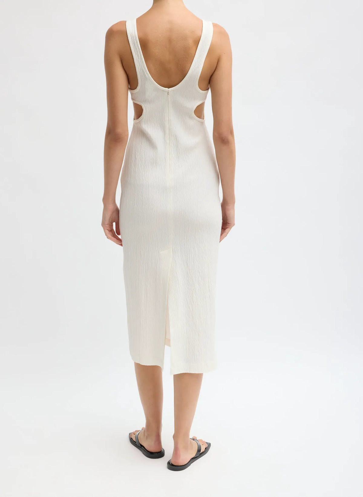 Creased Stretch Crepe Racerback Dress