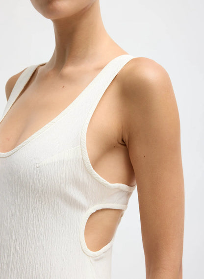 Creased Stretch Crepe Racerback Dress