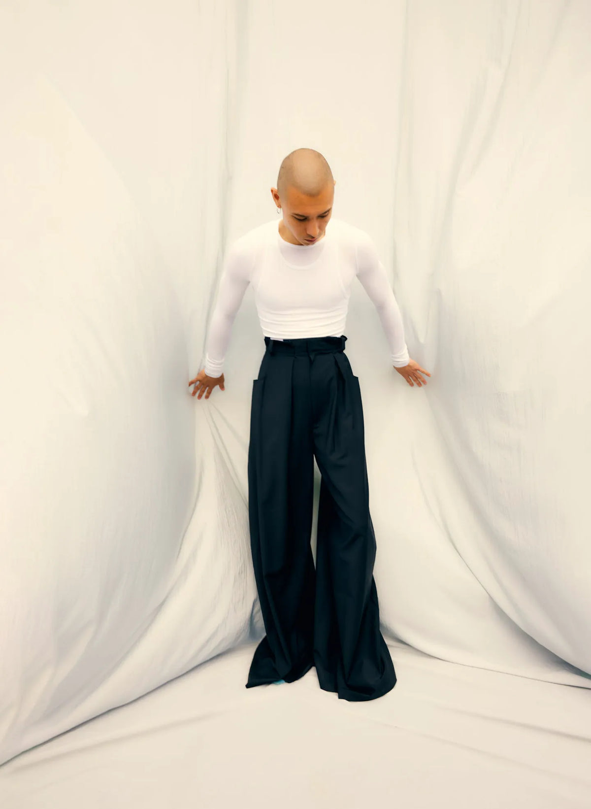Tropical Wool Walker Wide Leg Pant