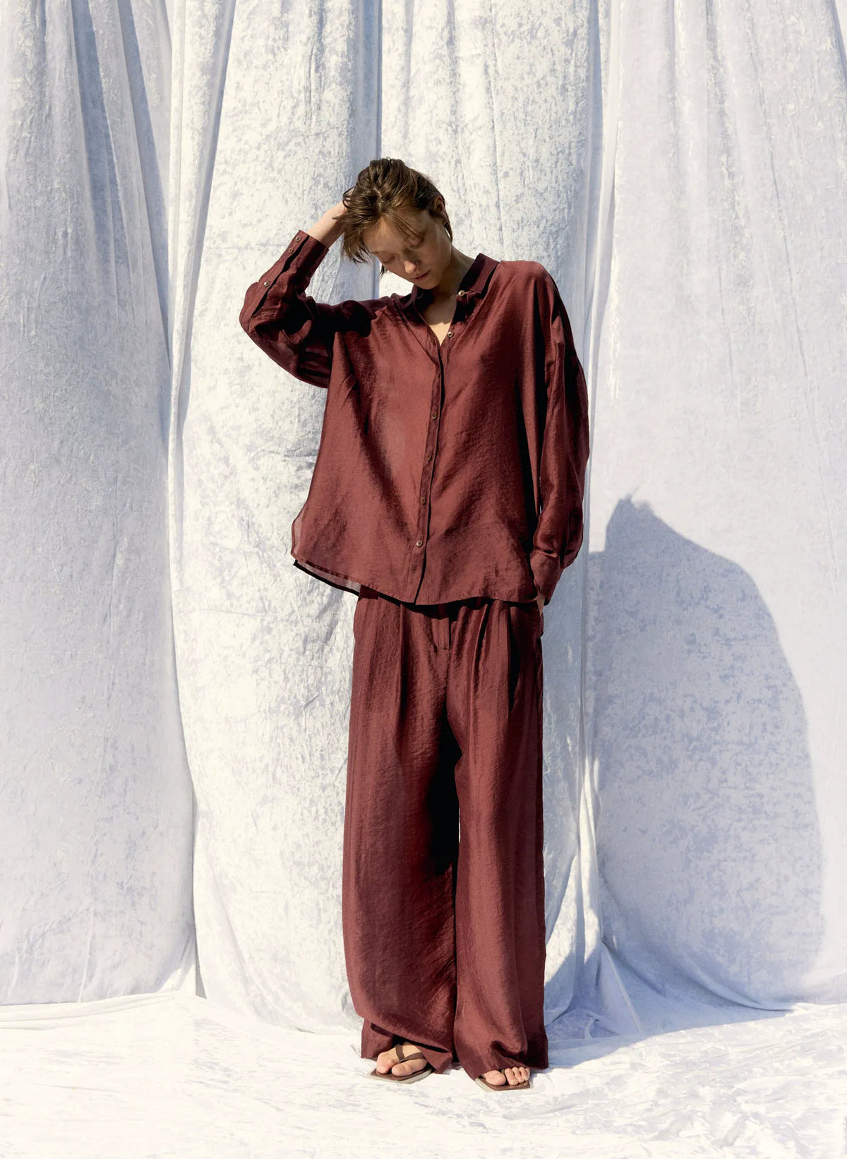 Summer Voile Stella Pant With Slit Detail