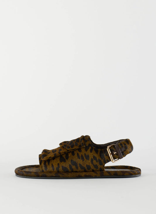 Pony Hair Calf Print Slingback Beryen Sandal