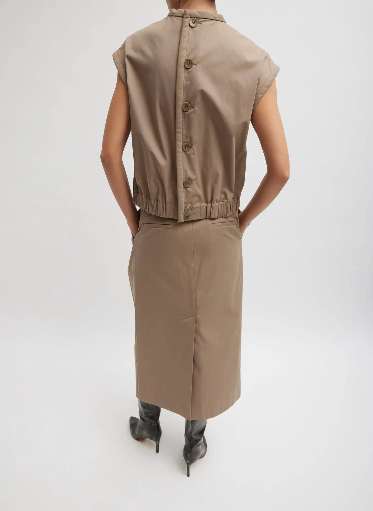 Bio Twill Triple Pleat Skirt