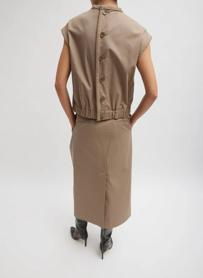Bio Twill Triple Pleat Skirt