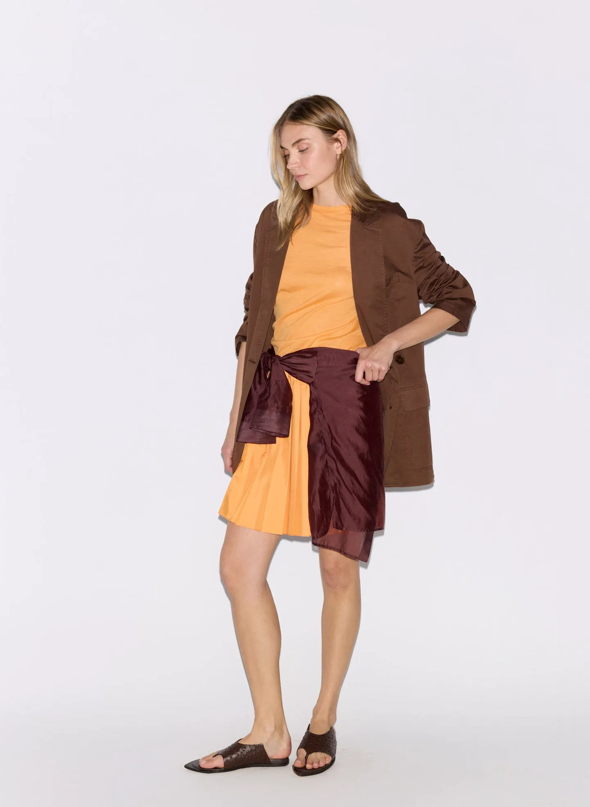 Summer Nylon Pull On Mini Skirt