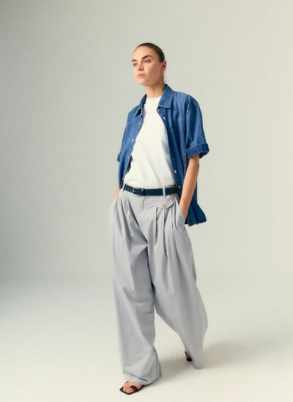 Summer Denim Classic Wash Camp Shirt