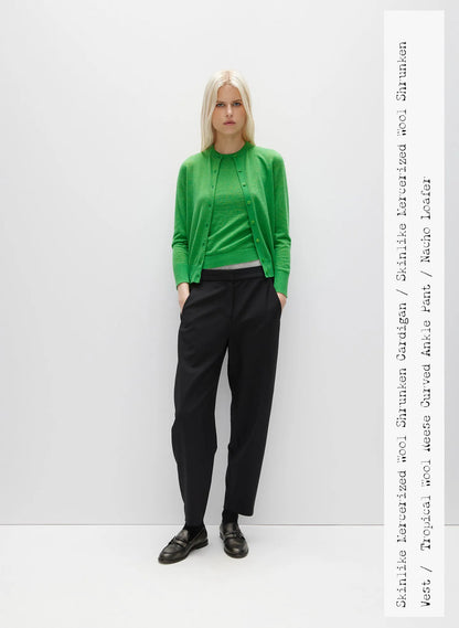Skinlike Mercerized Wool Shrunken Cardigan