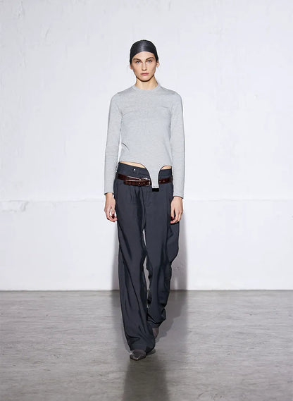Perfect T-Shirt Shrunken Crewneck With Straps