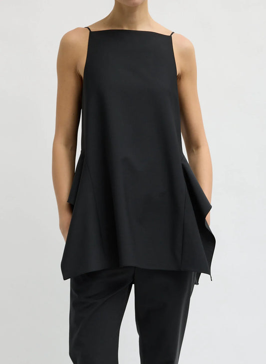 Recycled Tropical Wool Side Draped Top