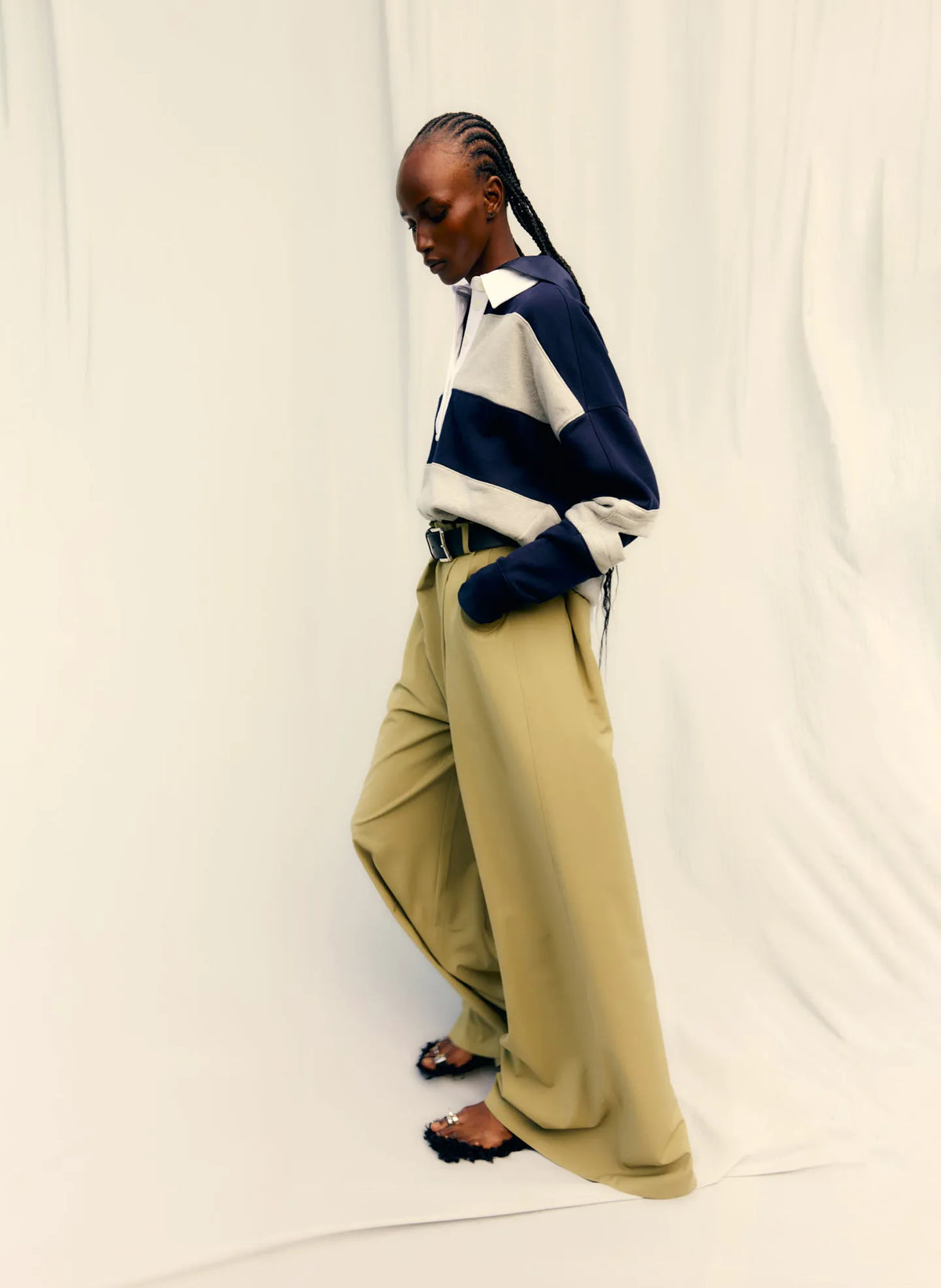 Polo Collar Cocoon Sweatshirt