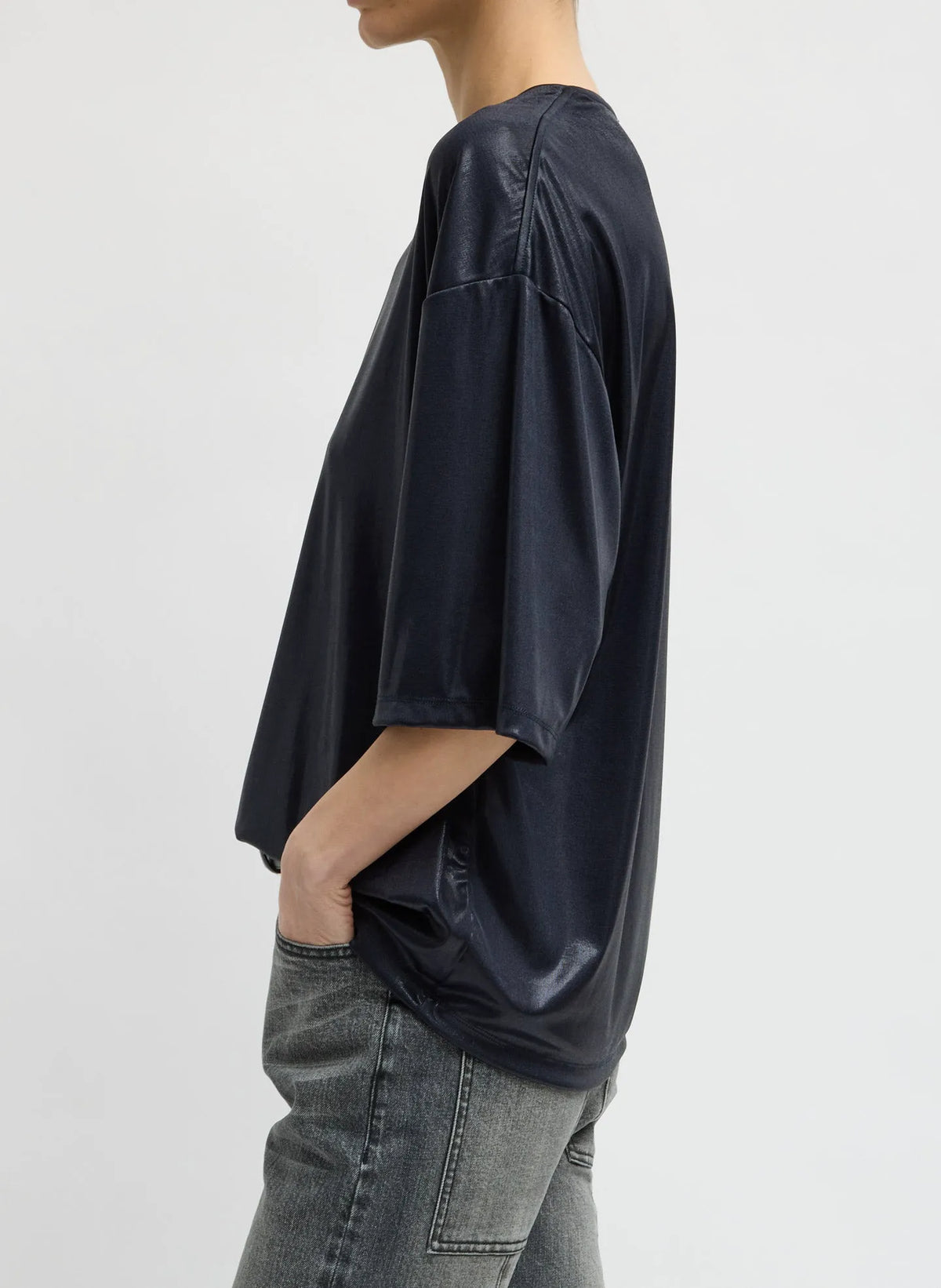 Metallic Knit Easy T-Shirt
