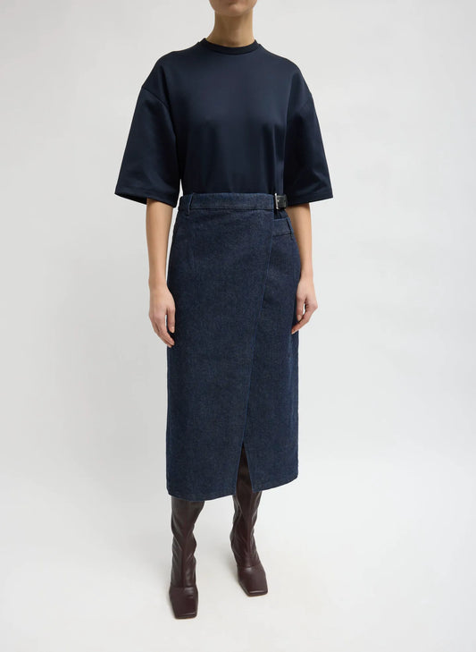 Indigo Denim Double Apron Skirt
