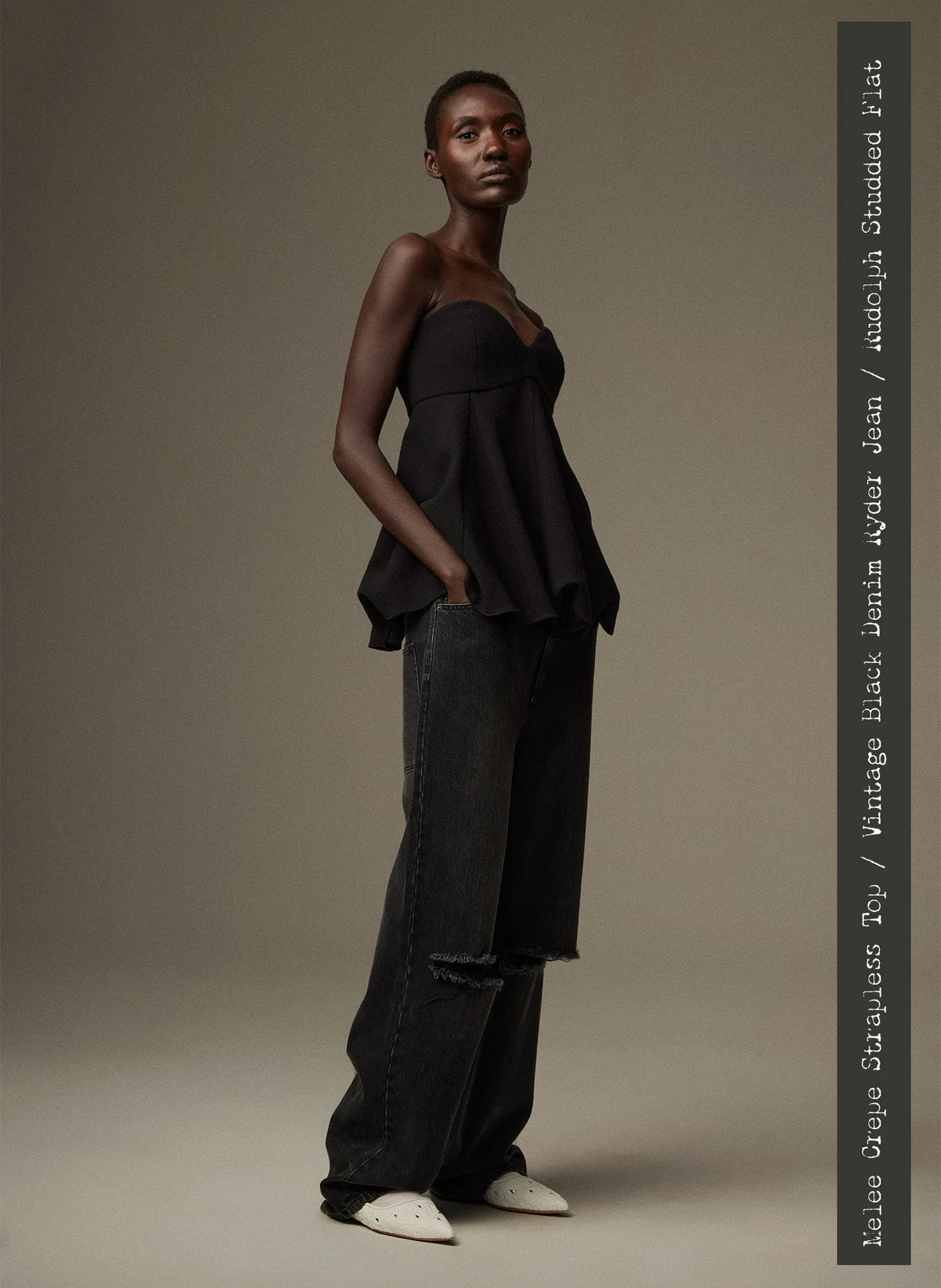 Melee Crepe Strapless Top
