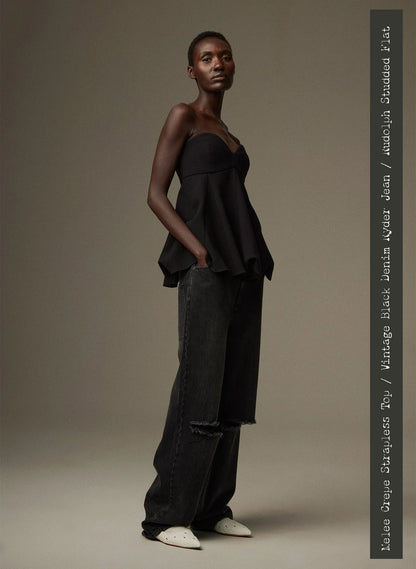 Melee Crepe Strapless Top