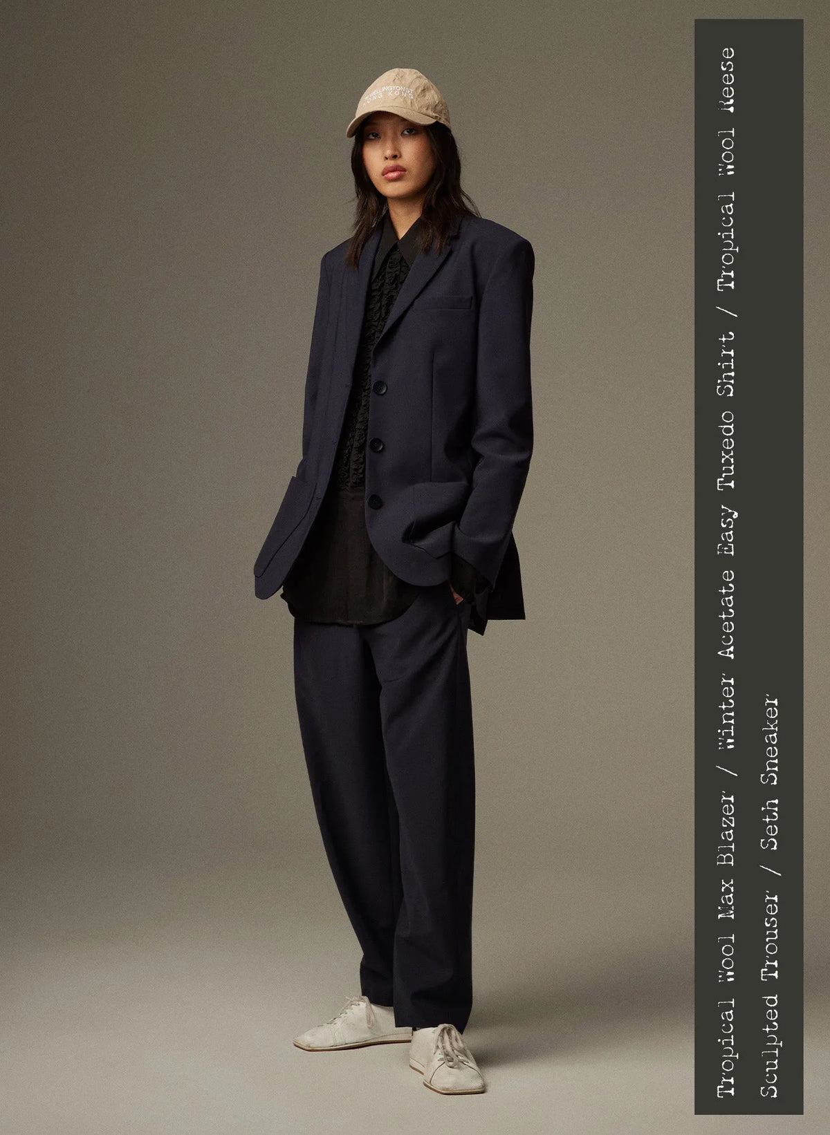 Winter Acetate Easy Tuxedo Shirt
