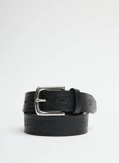 Classic Men's Tooled Leather Belt