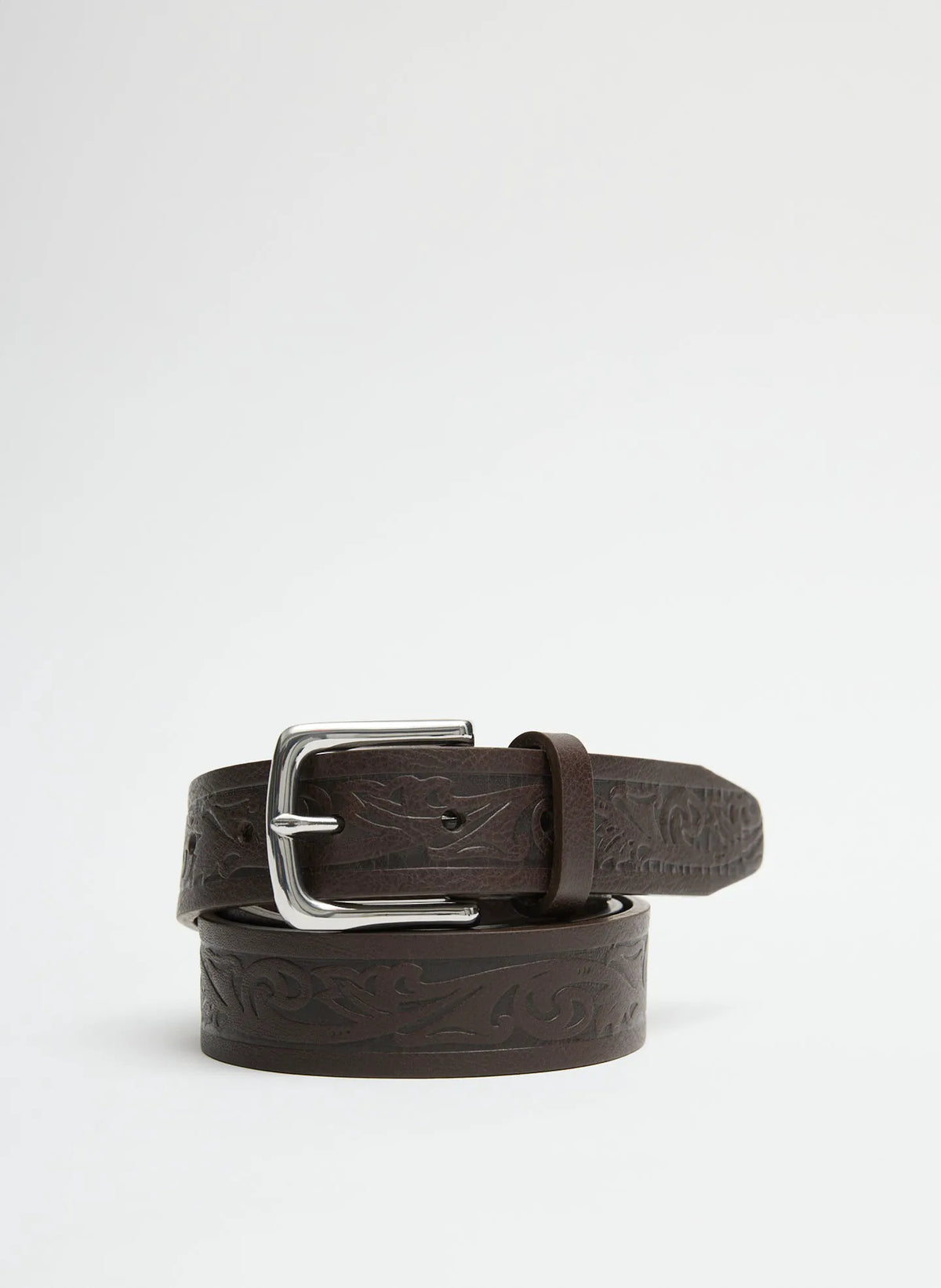 Classic Men's Tooled Leather Belt
