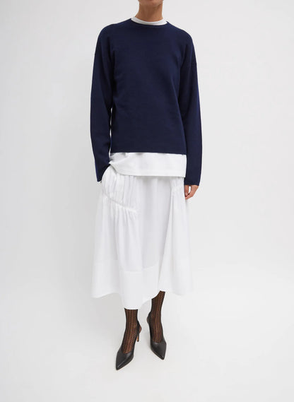 Shirred Nylon Paneled Skirt