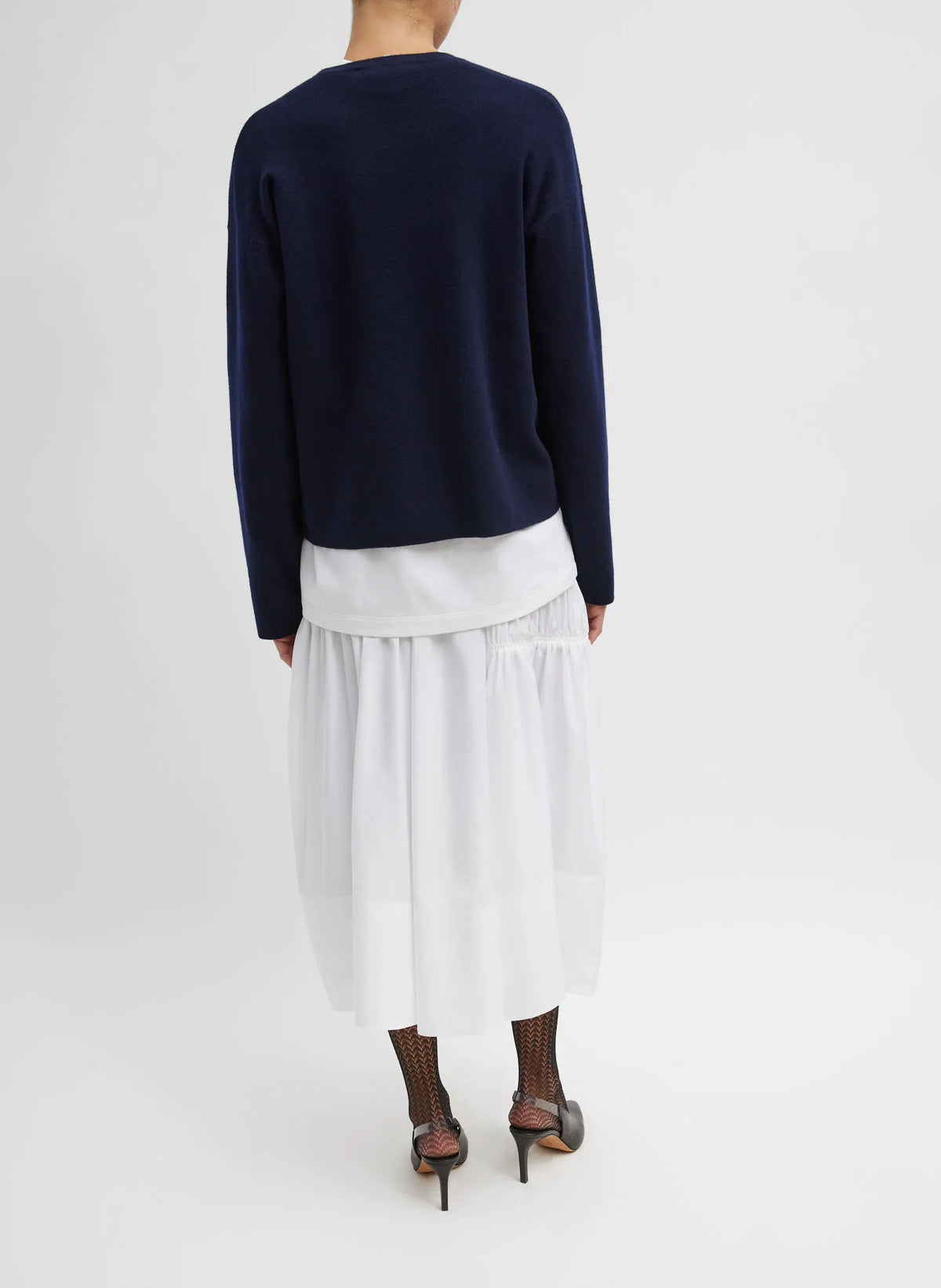Shirred Nylon Paneled Skirt