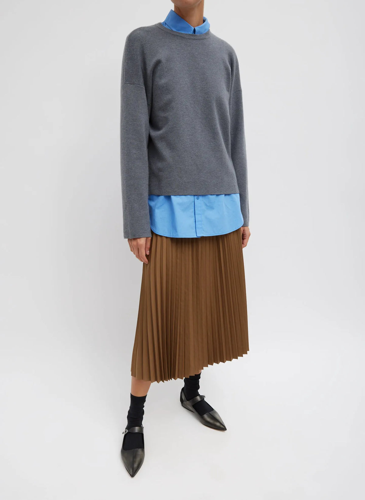 Nylon Pleating Sunray Pull On Skirt