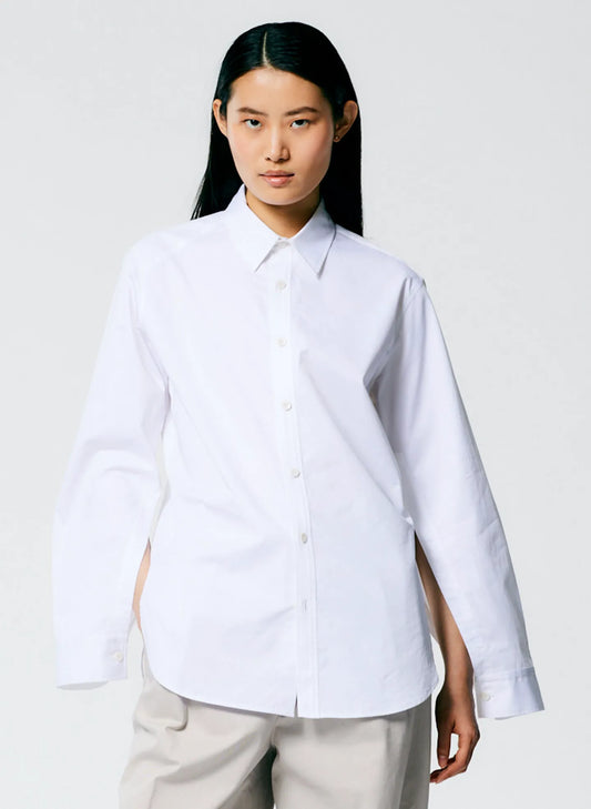 Eco Poplin Shirt With Inseam Vent