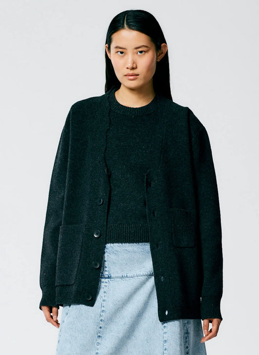Soft Lambswool Distressed Cardigan