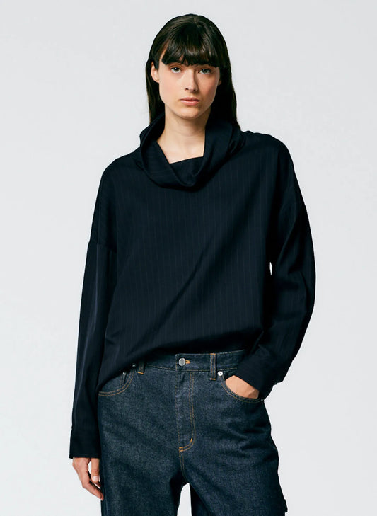 Lyocell Drape Cowl Neck Top