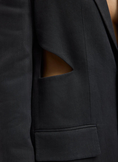 Stretch Linen Viscose Side Cut Blazer