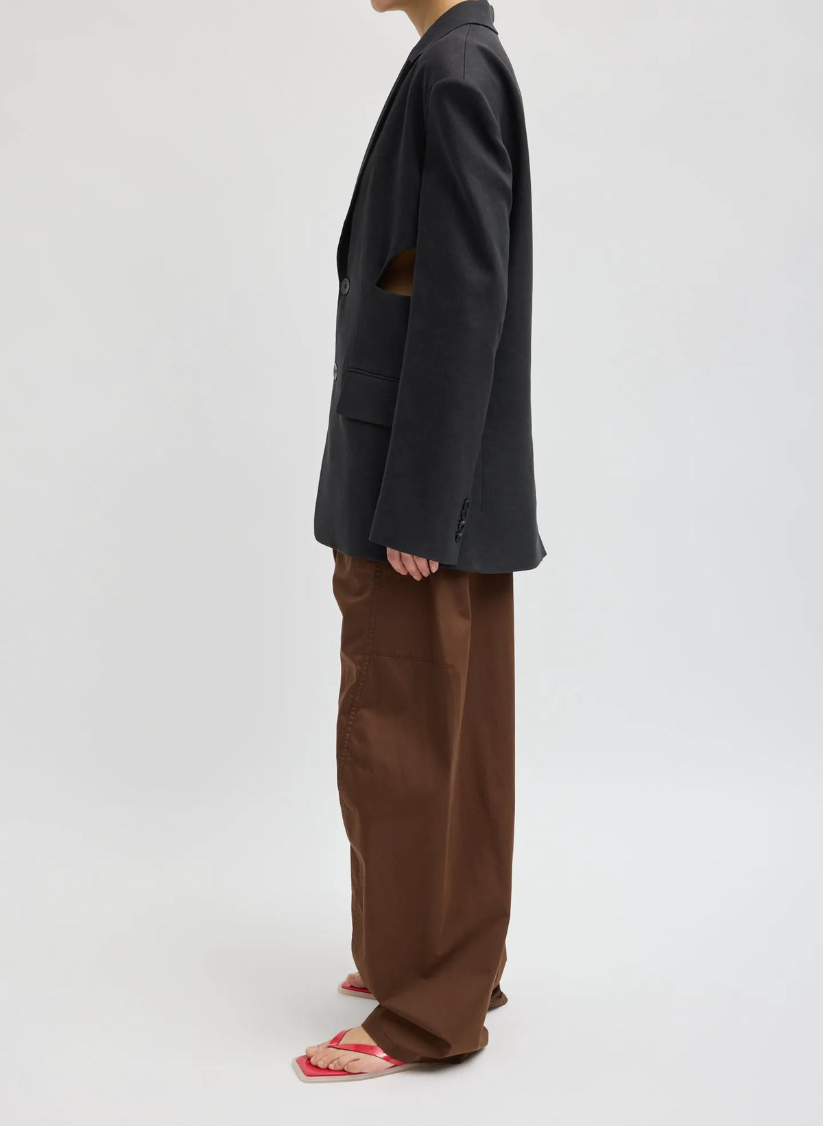 Stretch Linen Viscose Side Cut Blazer