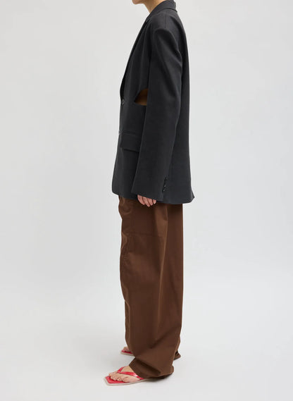 Stretch Linen Viscose Side Cut Blazer