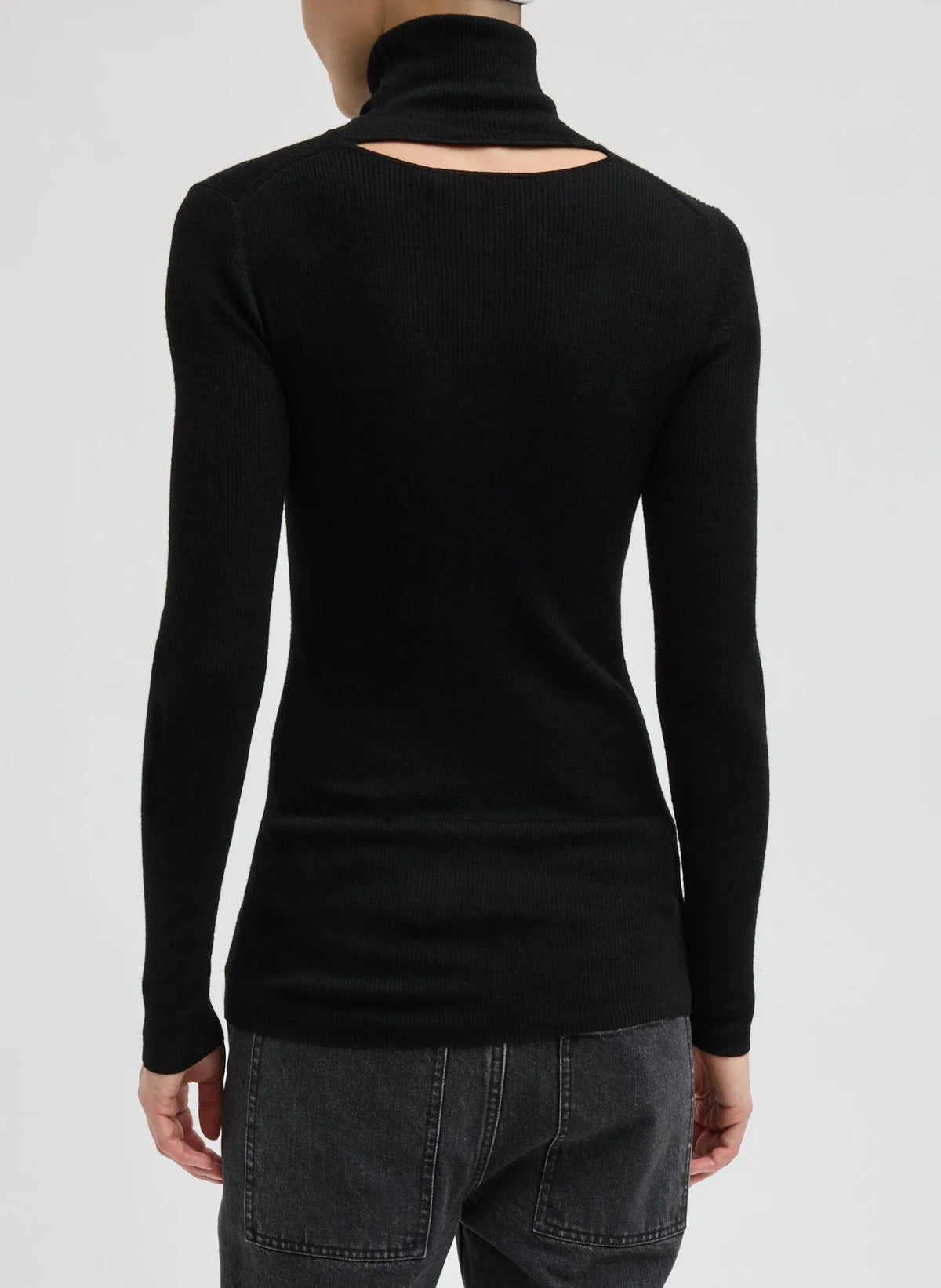 Featherweight Ribbed Sweater Turtleneck Pullover
