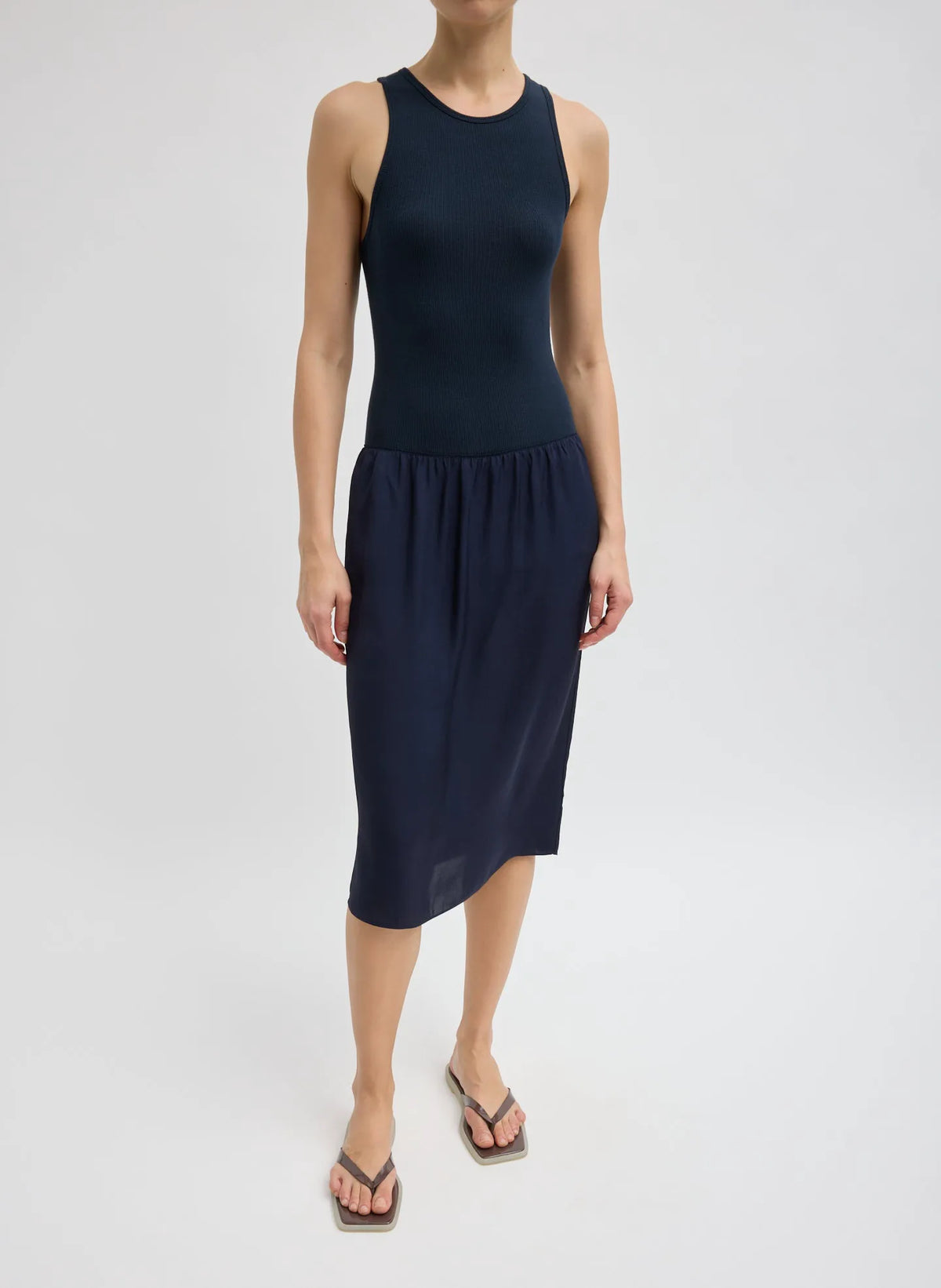 Circular Fine Rib T-Shirt Tank