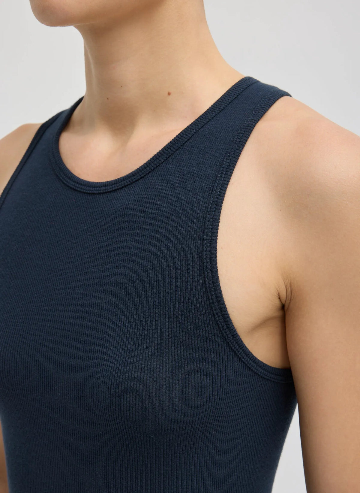 Circular Fine Rib T-Shirt Tank