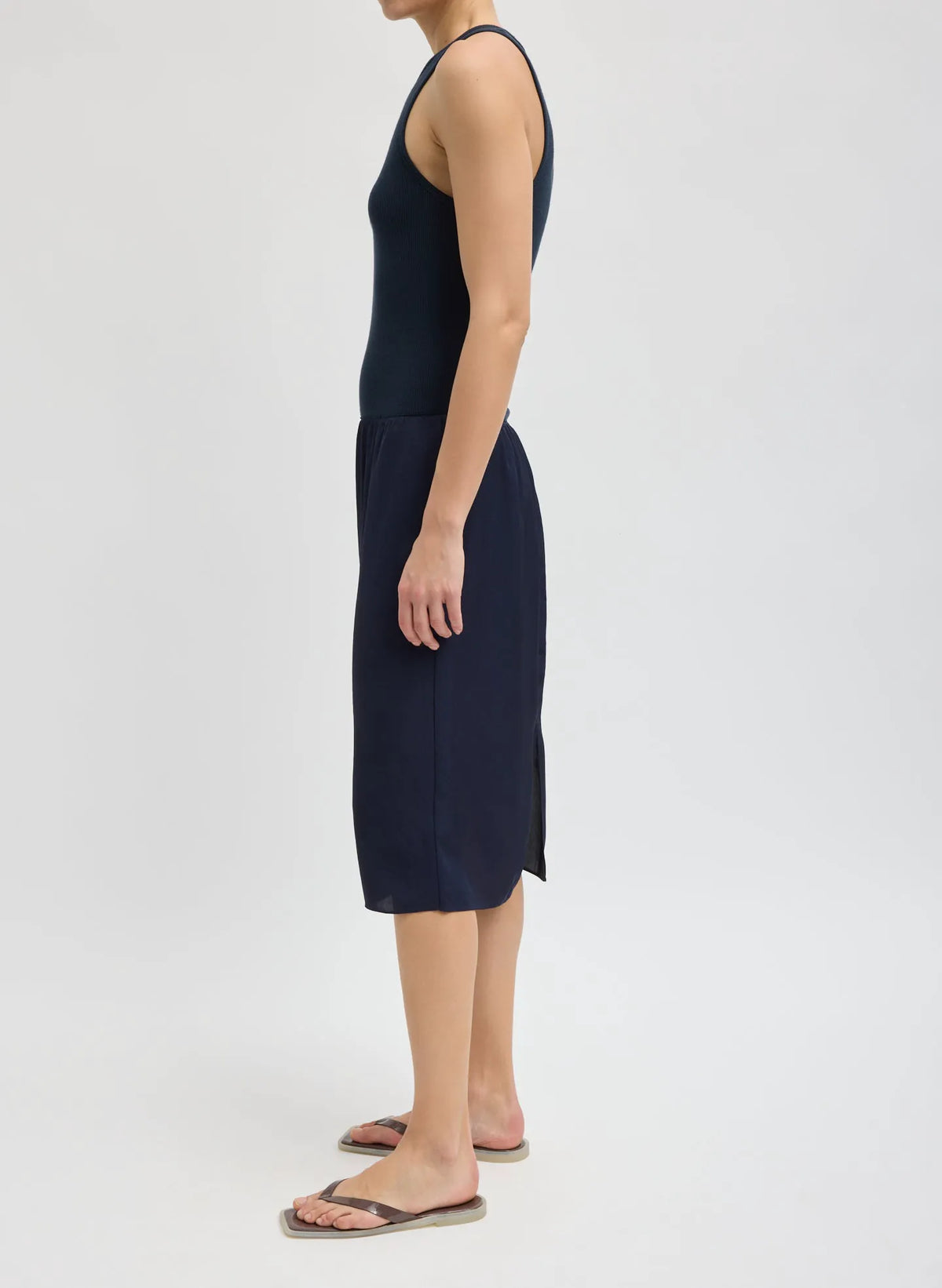 Circular Fine Rib T-Shirt Tank