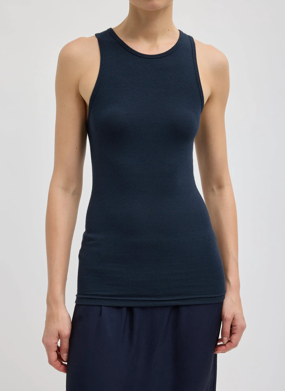 Circular Fine Rib T-Shirt Tank