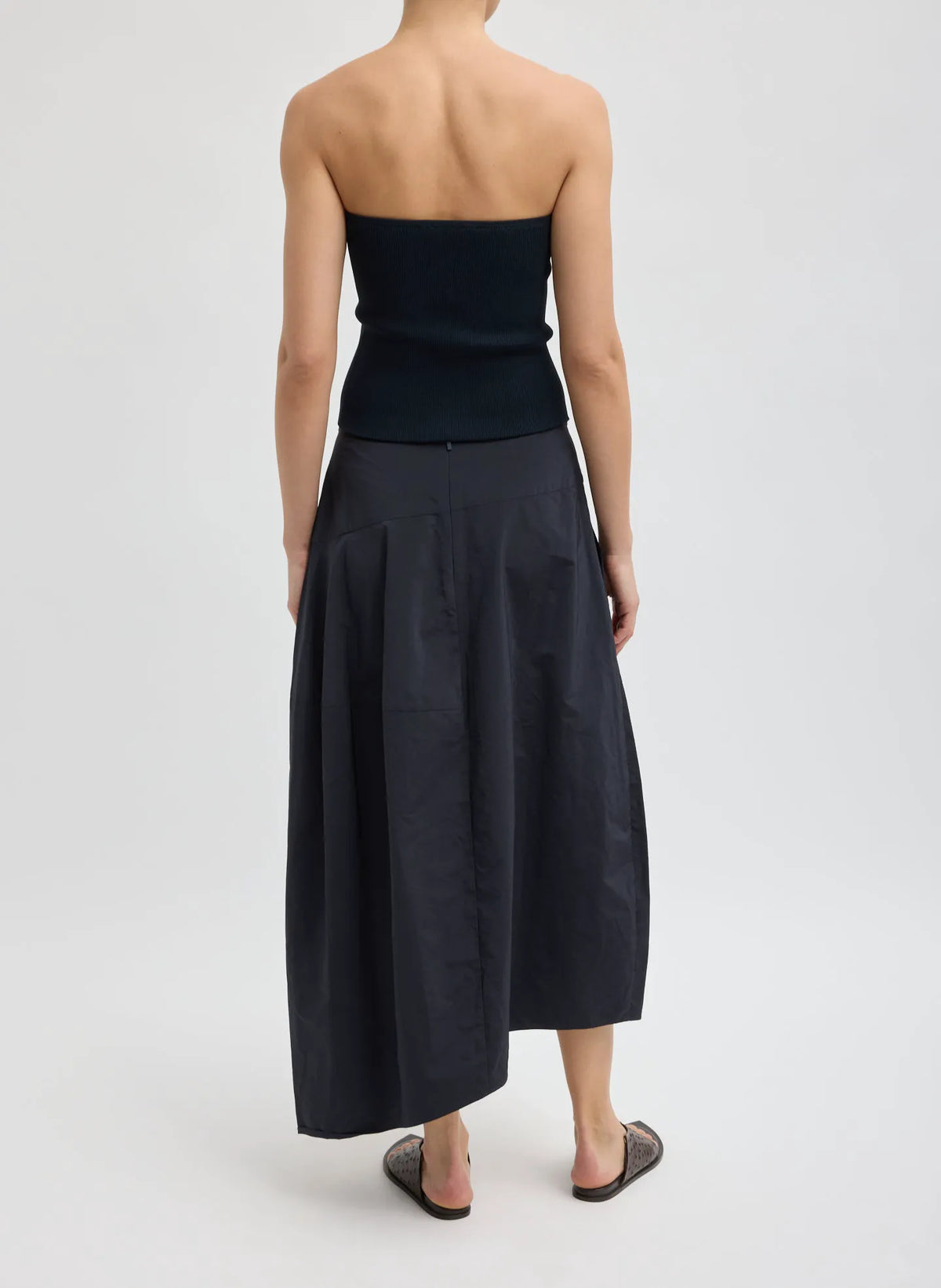Nylon Asymmetrical Balloon Skirt