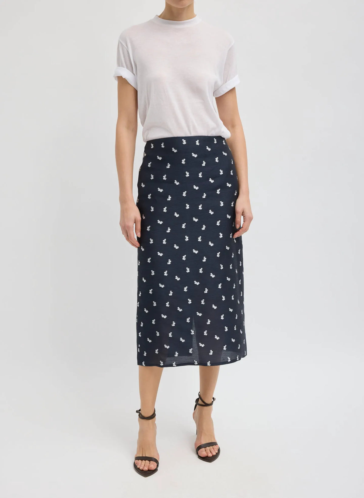 Silk Gazar Jacquard Pencil Skirt