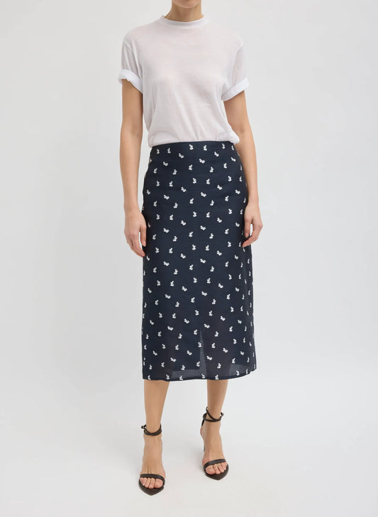 Silk Gazar Jacquard Pencil Skirt